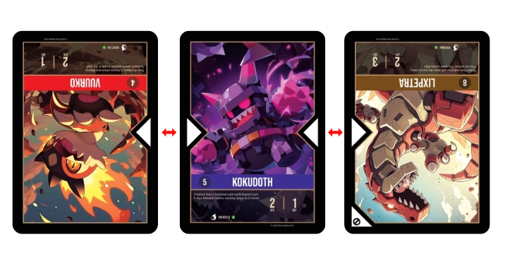 Multiple conflicts: the active card chooses resolution order. Accumulated damage matters.